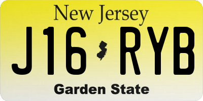 NJ license plate J16RYB