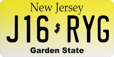 NJ license plate J16RYG