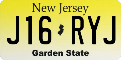 NJ license plate J16RYJ