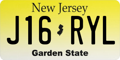 NJ license plate J16RYL