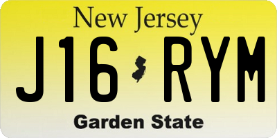 NJ license plate J16RYM