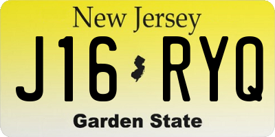 NJ license plate J16RYQ