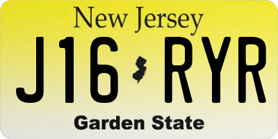 NJ license plate J16RYR