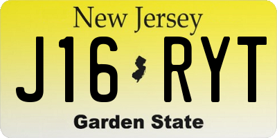 NJ license plate J16RYT