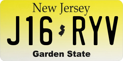 NJ license plate J16RYV