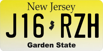 NJ license plate J16RZH
