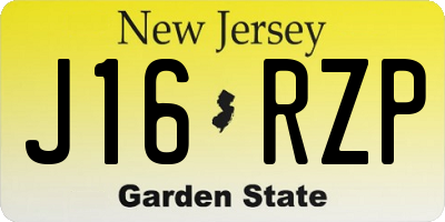 NJ license plate J16RZP