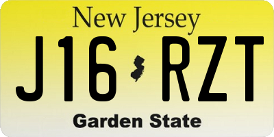 NJ license plate J16RZT