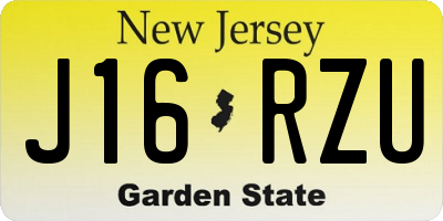 NJ license plate J16RZU