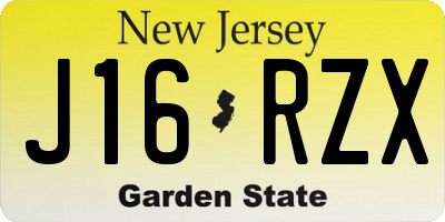 NJ license plate J16RZX