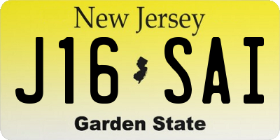 NJ license plate J16SAI