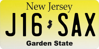 NJ license plate J16SAX