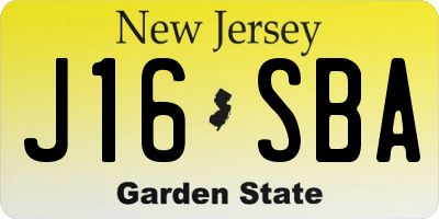 NJ license plate J16SBA