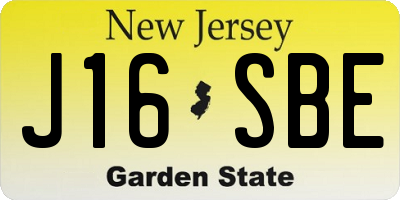 NJ license plate J16SBE