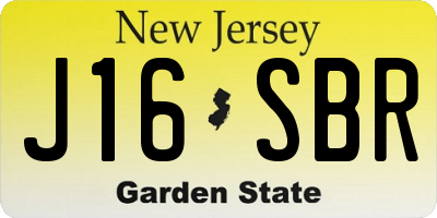 NJ license plate J16SBR