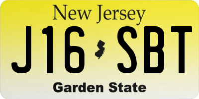 NJ license plate J16SBT