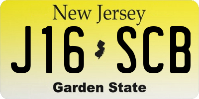NJ license plate J16SCB