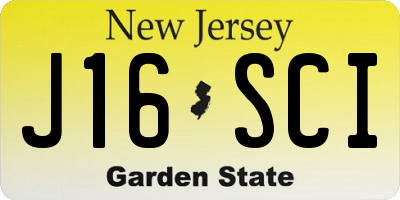 NJ license plate J16SCI