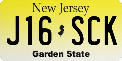 NJ license plate J16SCK
