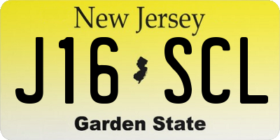 NJ license plate J16SCL