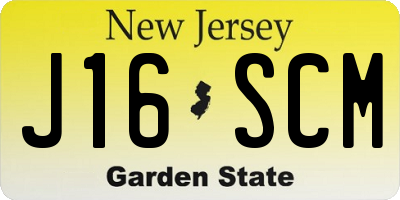 NJ license plate J16SCM