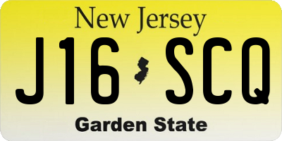 NJ license plate J16SCQ