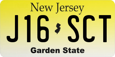 NJ license plate J16SCT