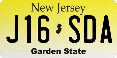 NJ license plate J16SDA