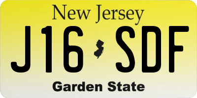 NJ license plate J16SDF