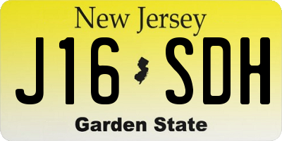 NJ license plate J16SDH