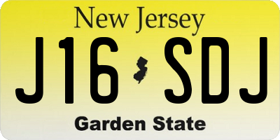 NJ license plate J16SDJ