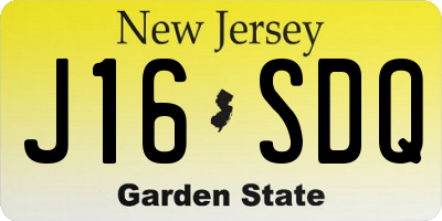 NJ license plate J16SDQ