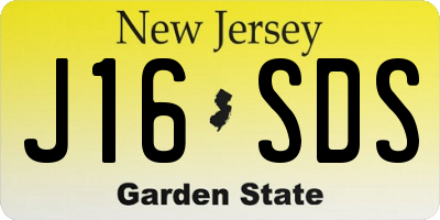 NJ license plate J16SDS