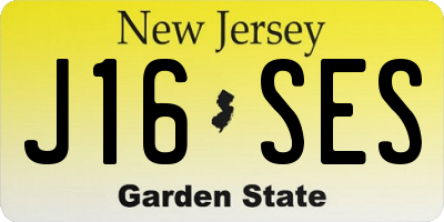 NJ license plate J16SES