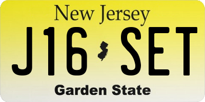 NJ license plate J16SET