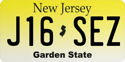 NJ license plate J16SEZ