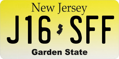 NJ license plate J16SFF