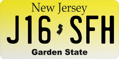 NJ license plate J16SFH