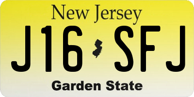 NJ license plate J16SFJ