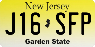 NJ license plate J16SFP