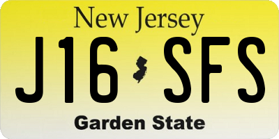 NJ license plate J16SFS