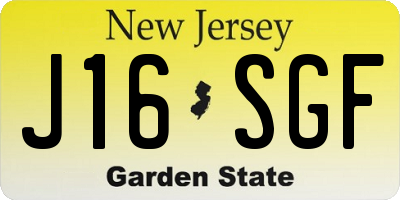 NJ license plate J16SGF