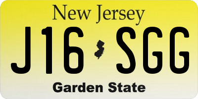 NJ license plate J16SGG