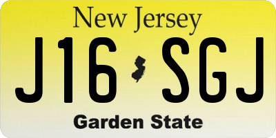 NJ license plate J16SGJ