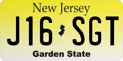 NJ license plate J16SGT