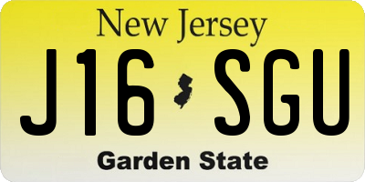 NJ license plate J16SGU
