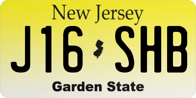 NJ license plate J16SHB