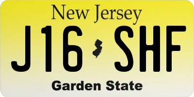 NJ license plate J16SHF