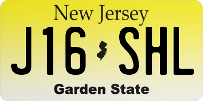 NJ license plate J16SHL