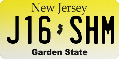 NJ license plate J16SHM